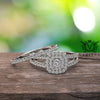 0.73ct Diamond Double Halo Split Shank Gold Bridal Set- 01US57